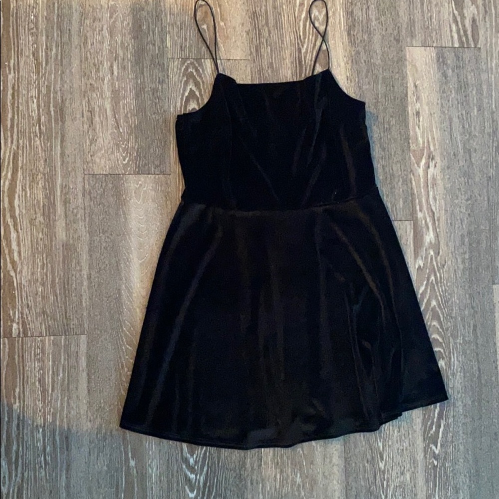 Urban outfitters mini velvet black dress